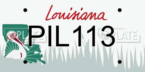 PIL113 Louisiana License Plate