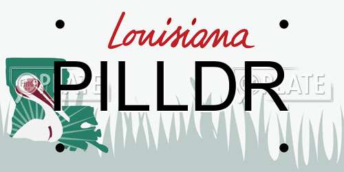 PILLDR Louisiana License Plate