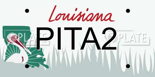 PITA2 Louisiana License Plate