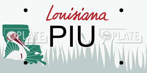 PIU Louisiana License Plate