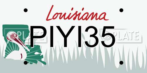 PIYI35 Louisiana License Plate