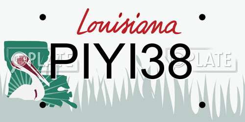 PIYI38 Louisiana License Plate