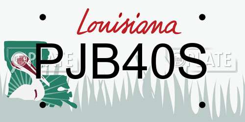 PJB40S Louisiana License Plate