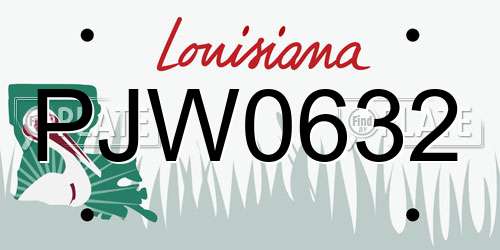 PJW0632 Louisiana License Plate