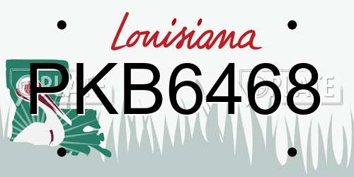 PKB6468 Louisiana License Plate