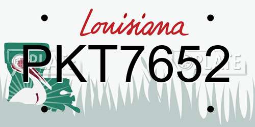 PKT7652 Louisiana License Plate