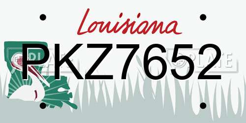 PKZ7652 Louisiana License Plate