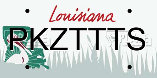 PKZTTTS Louisiana License Plate