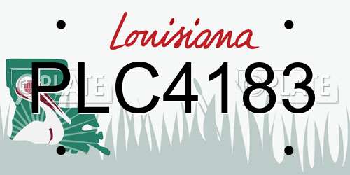 PLC4183 Louisiana License Plate