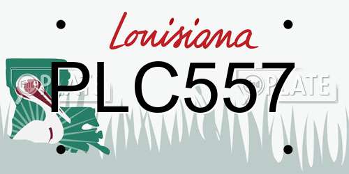 PLC557 Louisiana License Plate