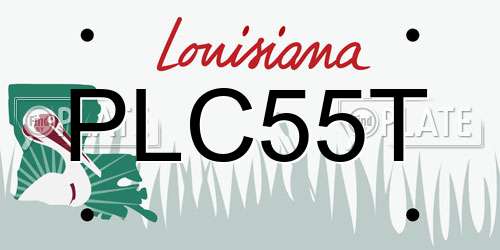 PLC55T Louisiana License Plate
