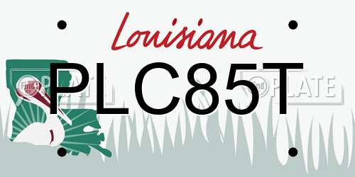 PLC85T Louisiana License Plate