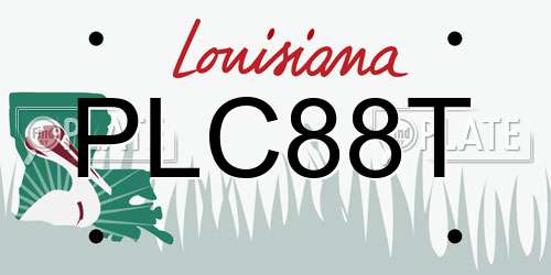 PLC88T Louisiana License Plate
