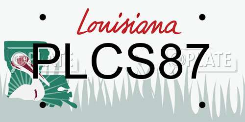 PLCS87 Louisiana License Plate