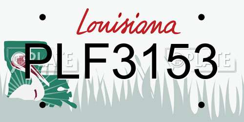 PLF3153 Louisiana License Plate