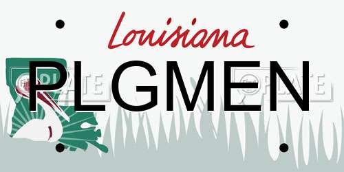 PLGMEN Louisiana License Plate