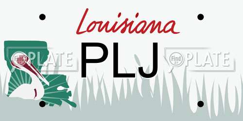 PLJ Louisiana License Plate