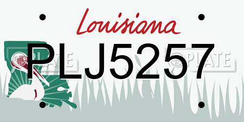 PLJ5257 Louisiana License Plate