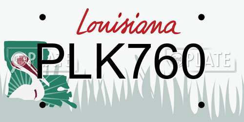 PLK760 Louisiana License Plate