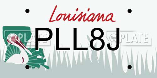 PLL8J Louisiana License Plate
