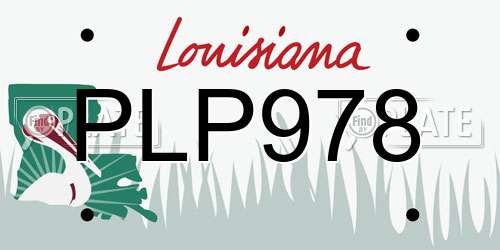 PLP978 Louisiana License Plate