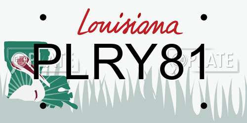 PLRY81 Louisiana License Plate