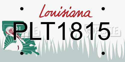 PLT1815 Louisiana License Plate