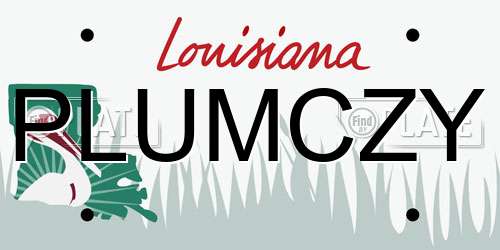 PLUMCZY Louisiana License Plate