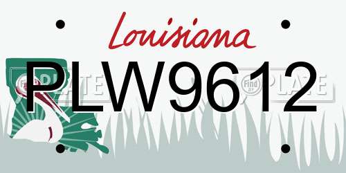PLW9612 Louisiana License Plate