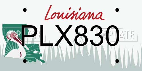 PLX830 Louisiana License Plate
