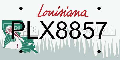 PLX8857 Louisiana License Plate