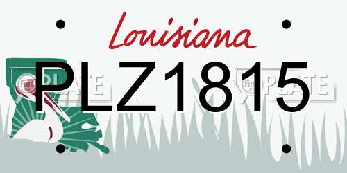 PLZ1815 Louisiana License Plate