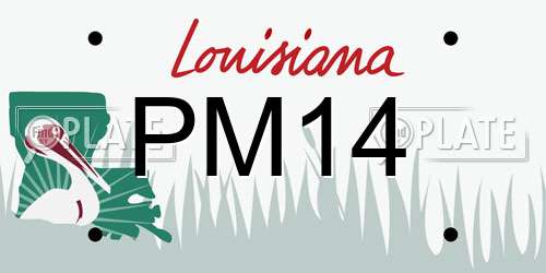 PM14 Louisiana License Plate