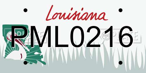PML0216 Louisiana License Plate