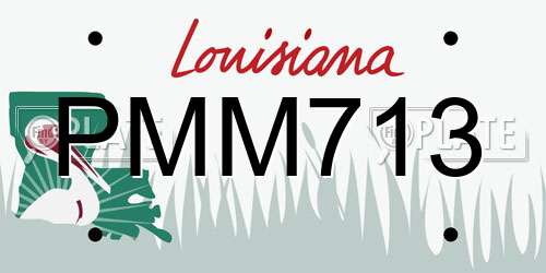 PMM713 Louisiana License Plate