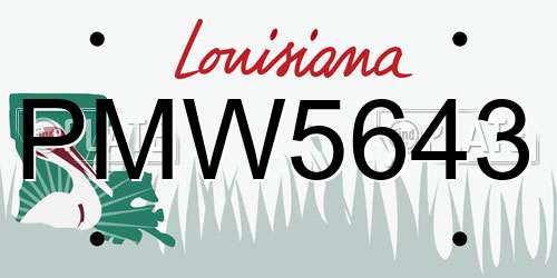 PMW5643 Louisiana License Plate