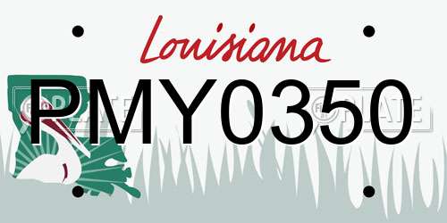 PMY0350 Louisiana License Plate