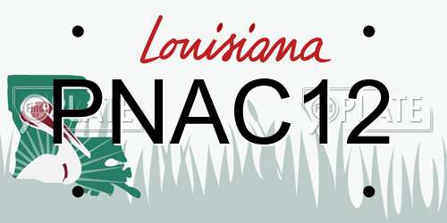 PNAC12 Louisiana License Plate