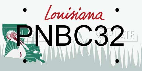 PNBC32 Louisiana License Plate