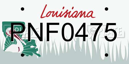 PNF0475 Louisiana License Plate