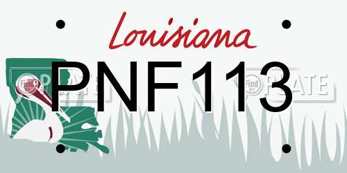 PNF113 Louisiana License Plate