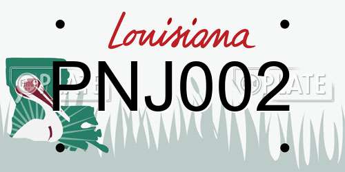 PNJ002 Louisiana License Plate