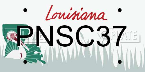 PNSC37 Louisiana License Plate
