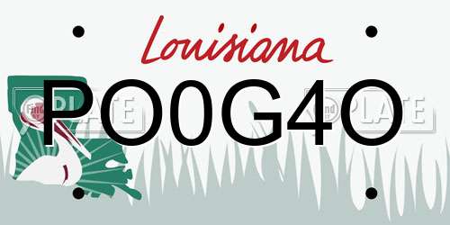 PO0G4O Louisiana License Plate