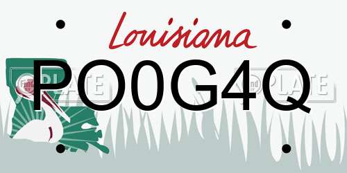 PO0G4Q Louisiana License Plate