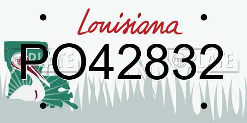 PO42832 Louisiana License Plate