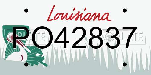 PO42837 Louisiana License Plate