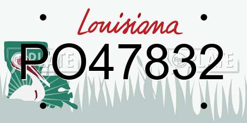 PO47832 Louisiana License Plate