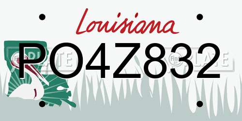 PO4Z832 Louisiana License Plate