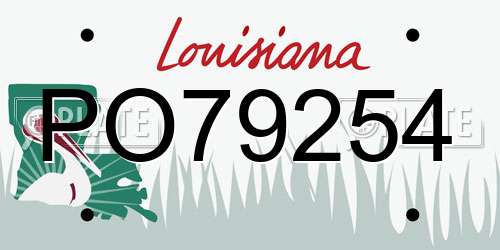 PO79254 Louisiana License Plate
